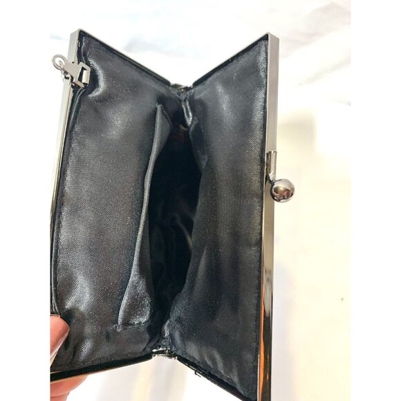 Vintage DRAP Barcelona Beaded Flapper Crossbody Purse Kiss Lock Leaf Sequins EUC - Picture 5 of 13